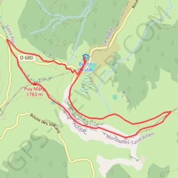 Le Cantal à pied - Le Puy Mary et la Brèche de Rolland GPS track, route, trail