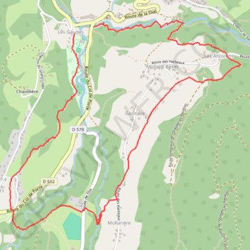 Boucle autour de Saint-Pierre-de-Chartreuse GPS track, route, trail