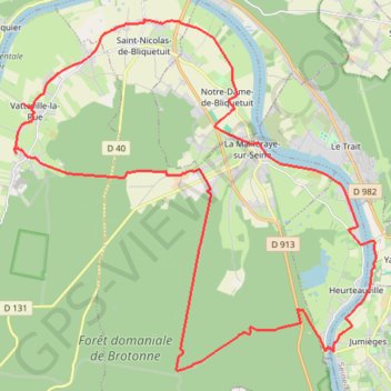La route des chaumières - La Mailleraye-sur-Seine GPS track, route, trail