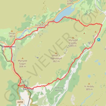 Beddgelert, Llyn Dinas, Blaen Nanmor and Nantmor circuit GPS track, route, trail