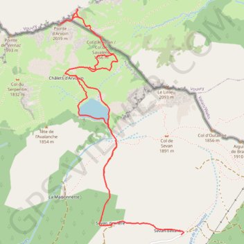 La Pointe d'Arvouin GPS track, route, trail