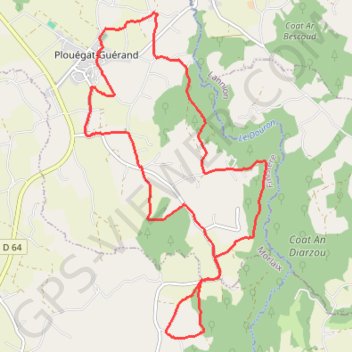 Au départ de Plouagat-Guérand GPS track, route, trail