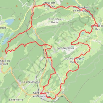 Grandvaux, Malvaux au fil de l'eau GPS track, route, trail