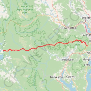 Wellington - Pedder GPS track, route, trail