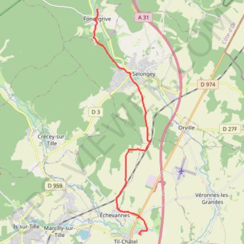 21120 Til-Châtel to 5 Chemin de Barme GPS track, route, trail
