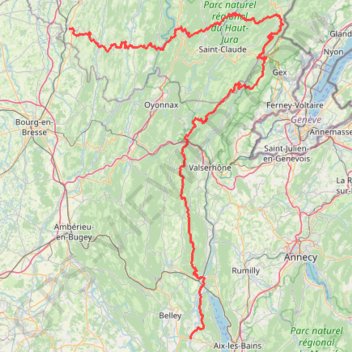 Le GR9 entre Saint Amour (Jura) et Yenne (Savoie) GPS track, route, trail