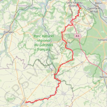 GR32 De Saint-Fargeau-Ponthierry (Seine-et-Marne) à Pithiviers (Loiret) GPS track, route, trail