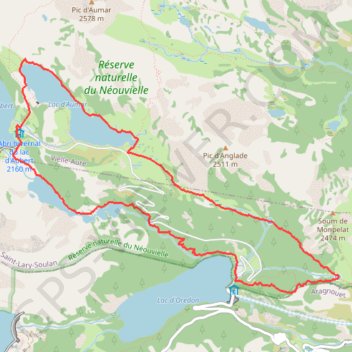 Les lacs de la Réserve Naturelle de Néouvielle GPS track, route, trail
