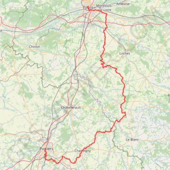 Chemin de l'évêque en Touraine GPS track, route, trail