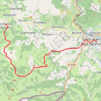 GR 10 Baïgorry - Saint Jean Pied de Port GPS track, route, trail