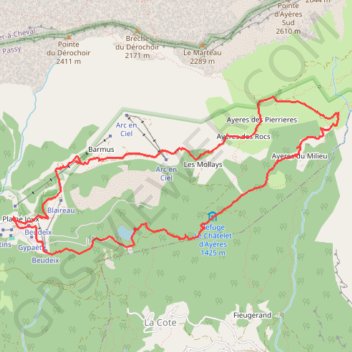 Tour des Ayères GPS track, route, trail