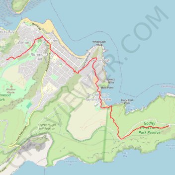 Clifton to Godley Head GPS track, route, trail