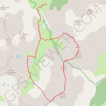 Pointe des 3 Hommes et Cime de Bolofre GPS track, route, trail