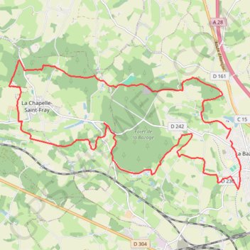 Circuit du Roussard - La Bazoge GPS track, route, trail