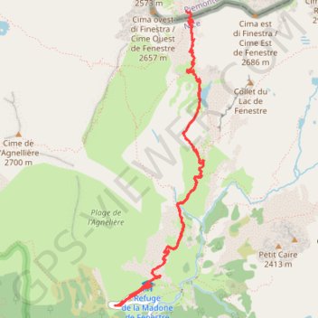 Col de Fenestre GPS track, route, trail