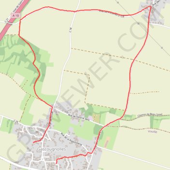 Marche GASCOUGNOLLES VAUMOREAU GPS track, route, trail