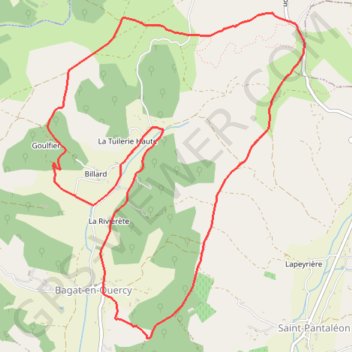 Circuit sur les chemins blancs de Bagat - Balat-en-Quercy GPS track, route, trail