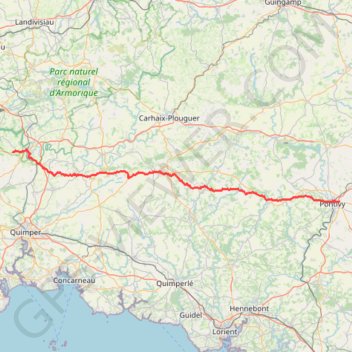 De Châteaulin à Rescourio GPS track, route, trail