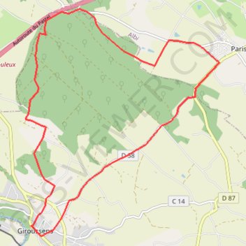 Autour de Giroussens GPS track, route, trail