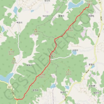 덕룡-주작-오소재(샘) GPS track, route, trail