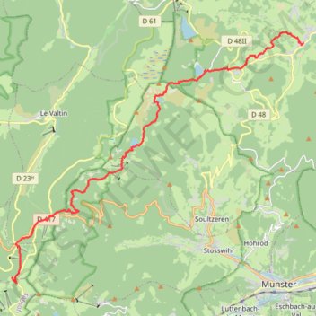D'Orbey à Metzeral par le Hirschsteine et les sommets - Étape 1 GPS track, route, trail