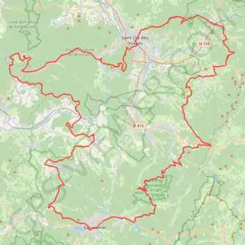 Tour de la Déodatie Sud (Vosges) (2022) GPS track, route, trail