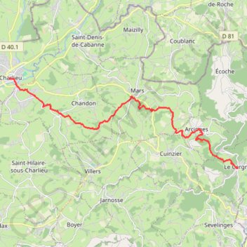 Le Cergne - Charlieu GPS track, route, trail