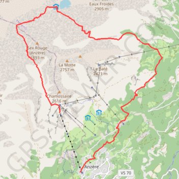 Cabane des Audannes GPS track, route, trail