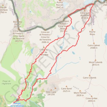 Cime du Gelas - Traversée Ouest-Est GPS track, route, trail