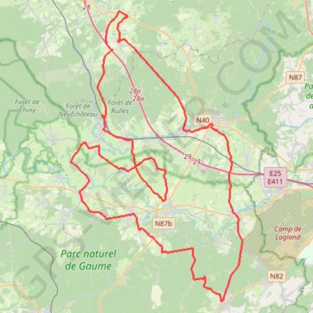 LA DEREN Cyclo 78km GPS track, route, trail