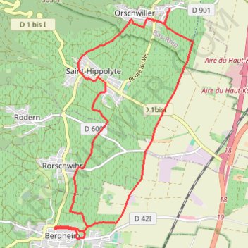 Orsch 13.3km 229m GPS track, route, trail