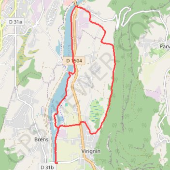 Boucle Virignin- Belley GPS track, route, trail