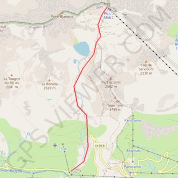 Pic du Midi-de-Bigorre : Descente sur Barèges GPS track, route, trail