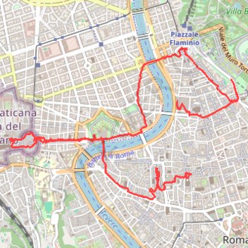 Rome, Vatican, places et fontaines GPS track, route, trail