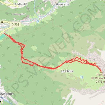 Pointe de Ressachaux GPS track, route, trail