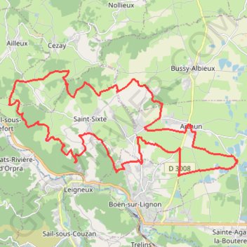 Contreforts du Forez et Réserve de Biterne - Arthun GPS track, route, trail