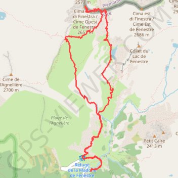 Cime W de Fenestre GPS track, route, trail