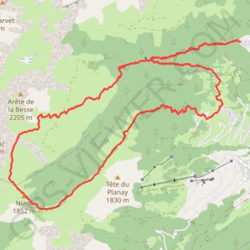 Col de Niard par le Vallon de cœur GPS track, route, trail