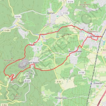 Obernai gare - Mont Saint-Odile GPS track, route, trail