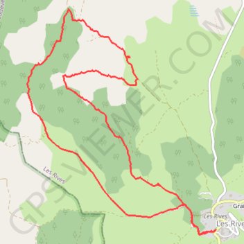 Les Rives - la bergerie Montaury GPS track, route, trail