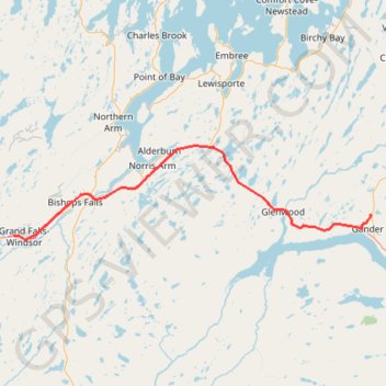 Grand Falls-Windsor - Gander GPS track, route, trail