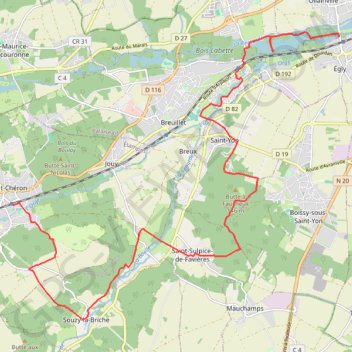 Egly - Saint Chéron GPS track, route, trail