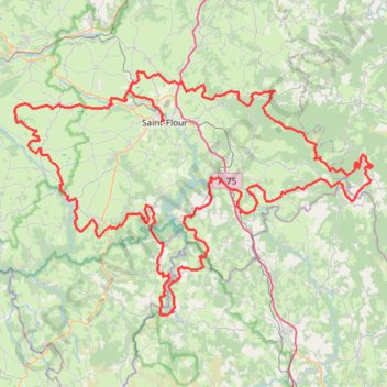 Tour du Pays de Saint Flour (Cantal, Haute-Loire et Lozère) GPS track, route, trail