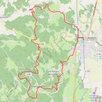 Pays d'Ambert - Les côtes du Livradois GPS track, route, trail