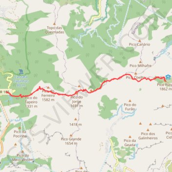 Pico Ruivo à partir de Bocca da Encumeada GPS track, route, trail