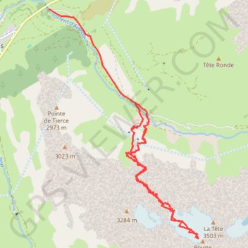 Pointe de Charbonnel : Versant N (version hivernale) GPS track, route, trail