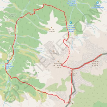 Pic de Batoua en boucle GPS track, route, trail
