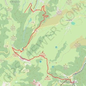 Lioran - Lascourt GPS track, route, trail