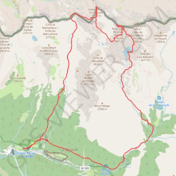 Cime Guilié et tête de la Ruine GPS track, route, trail