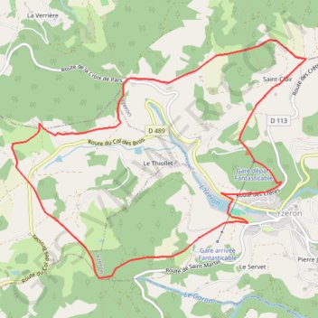 Yzeron - Tour des Brosses GPS track, route, trail